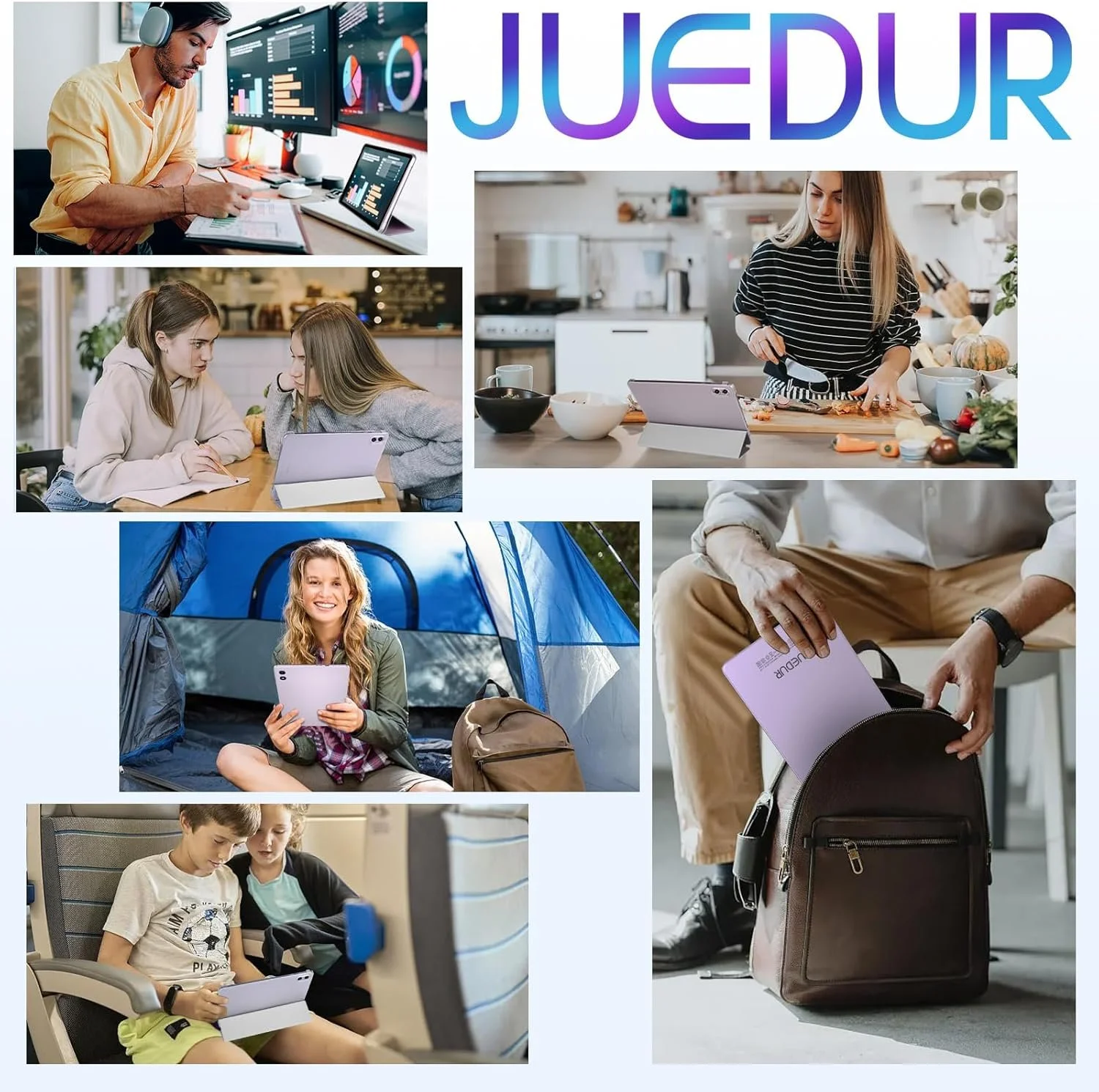 Планшет 10.1"JUEDUR R700 (6+14)/128ГБ 5G 8 ядер Android 14 6000 mAh Рожевий, фото №5