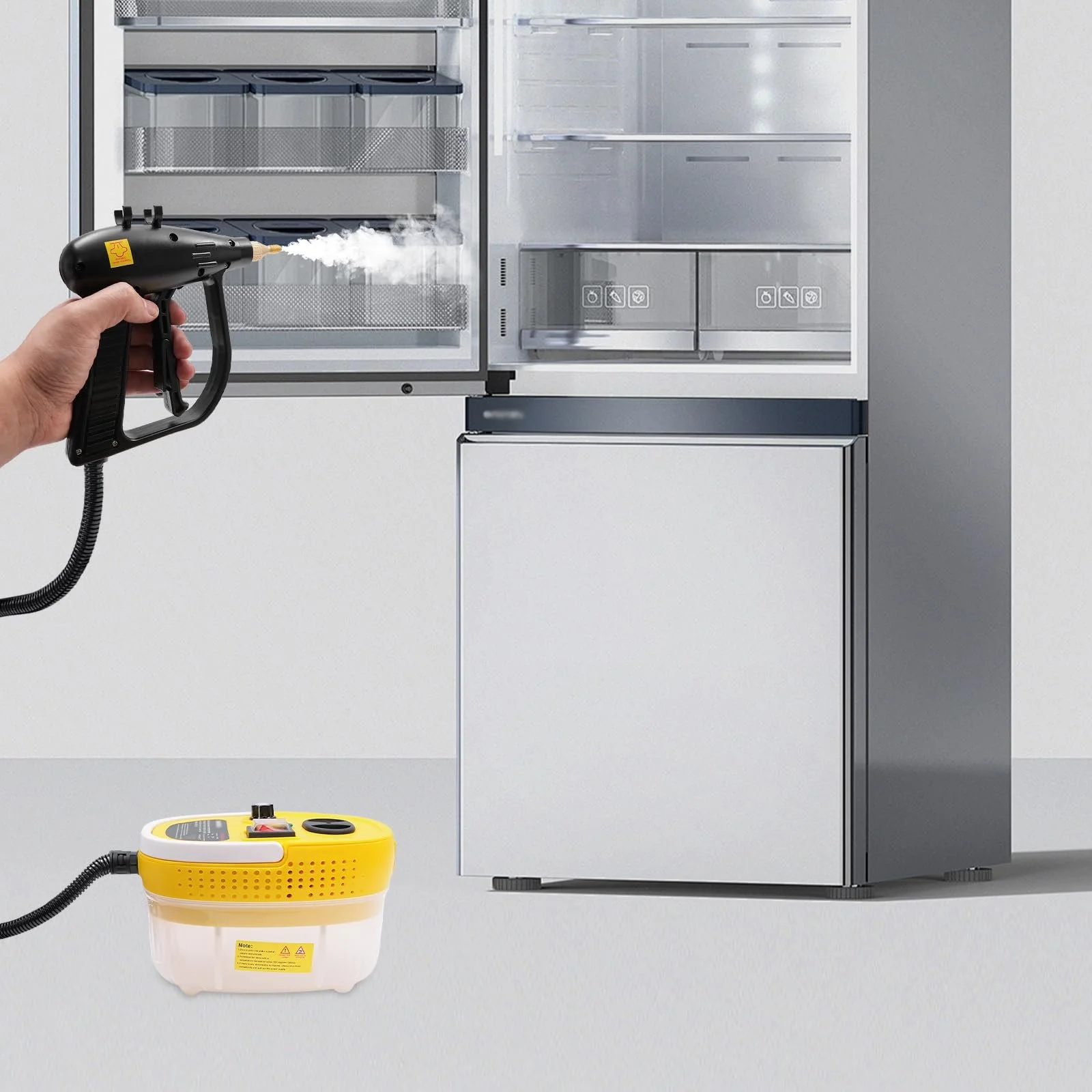 Пароочисник ручний високого тиску 2500 Вт 19 x 15 x 13 см Жовтий, фото №3 Пароочисник ручний високого тиску 2500 Вт 19 x 15 x 13 см Жовтий, фото №3