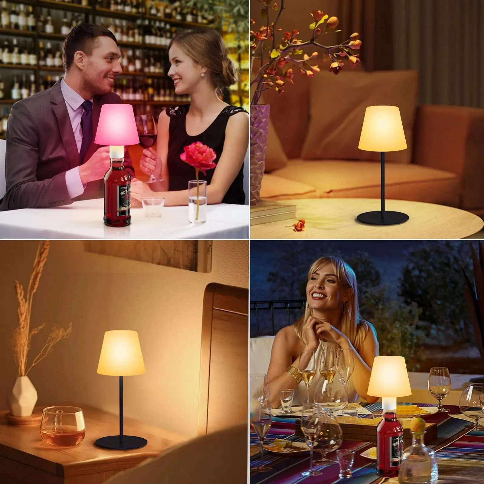 Настільна лампа бездротова світлодіодна RGB акумуляторна водонепроникна IP44 набір з 2, фото №7