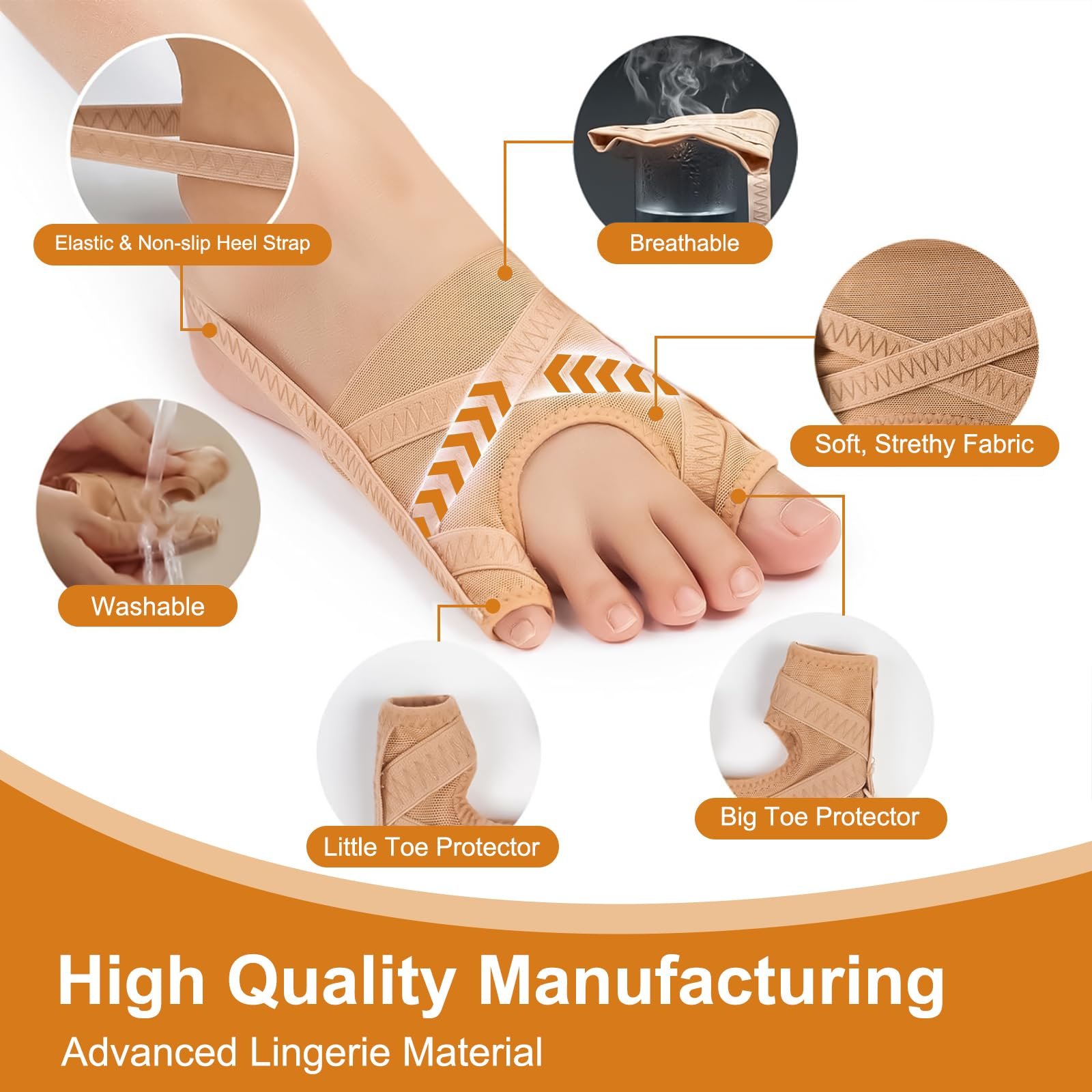 Шкарпетки Hallux Valgus, 1 пара, корекція Hallux Valgus, роздільник для пальців, бандаж, фото №3 Шкарпетки Hallux Valgus, 1 пара, корекція Hallux Valgus, роздільник для пальців, бандаж, фото №3