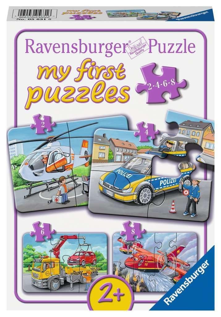 Пазл Ravensburger Children's Puzzle 05631 My Emergency Vehicles 2, 4, 6, 8 элементов My First Puzzle для детей от 2 лет, фото №1