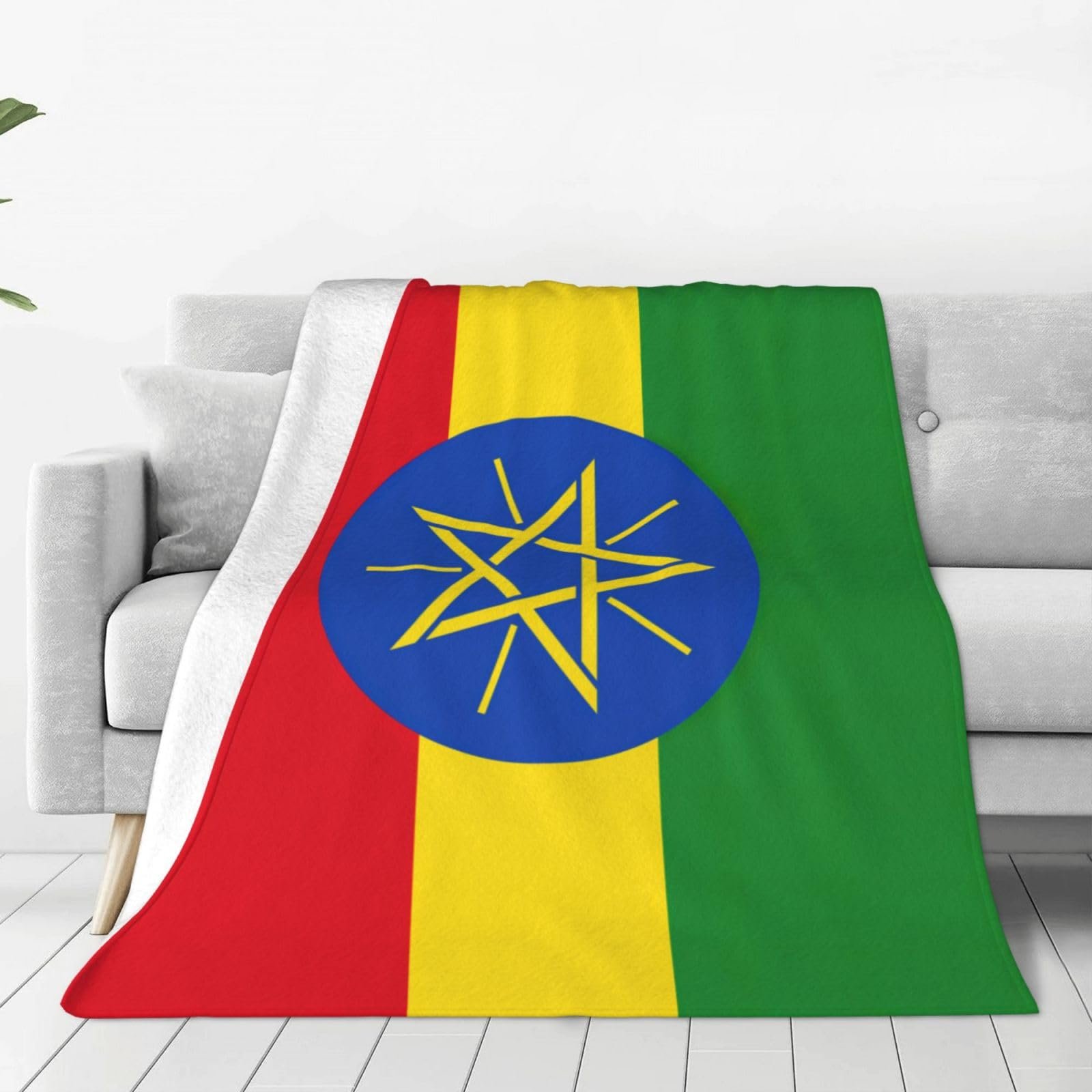 Фланелева Покривало Superweiche з прапором Ефіопії, колір - різнобарвний, фото №1 Фланелева Покривало Superweiche з прапором Ефіопії, колір - різнобарвний, фото №1