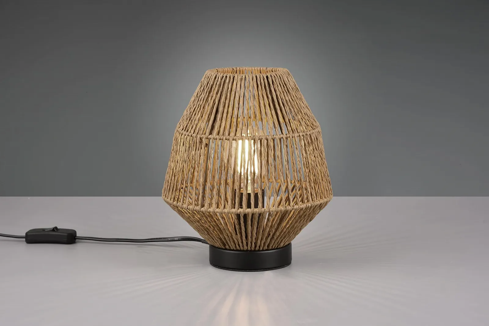 Настільна лампа Reality Leuchten Miki R51101026 Метал Матовий чорний Паперовий абажур Коричневий 1x E27, фото №2