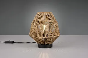 Настільна лампа Reality Leuchten Miki R51101026 Метал Матовий чорний Паперовий абажур Коричневий 1x E27 synthetic.ua - Фото 1