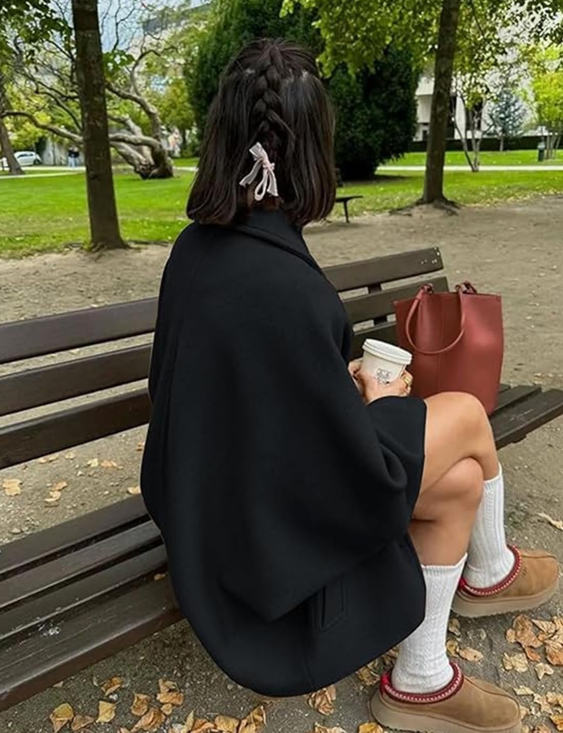 Женское осеннее элегантное двубортное пальто-бушлат, теплое пальто с лацканами на пуговицах с карманами, модная уличная короткая твидовая куртка с рукавами-кейп, фото №5 Женское осеннее элегантное двубортное пальто-бушлат, теплое пальто с лацканами на пуговицах с карманами, модная уличная короткая твидовая куртка с рукавами-кейп, фото №5