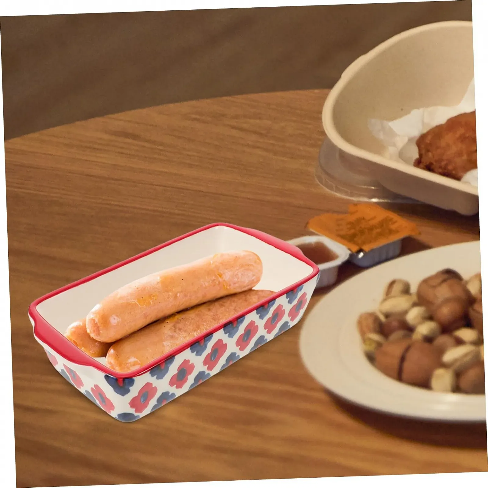 Форма для запікання LIFKOME керамічна з подвійними ручками прямокутна для лазаньї та овочів, фото №2