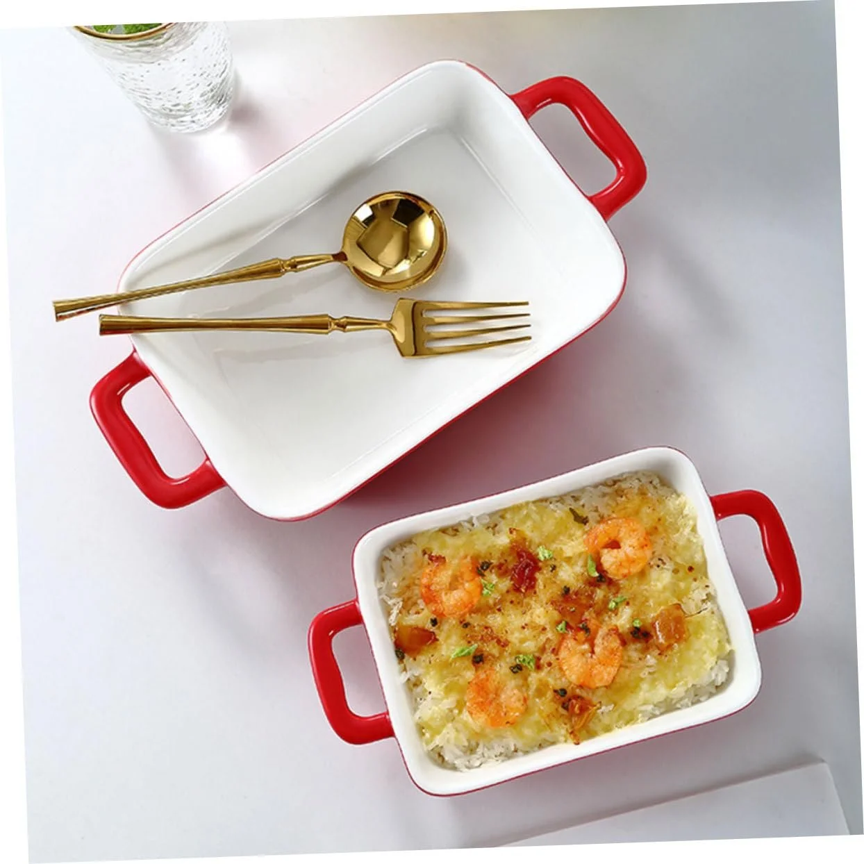 Форма для запекания TOYANDONA керамическая с двумя ручками красная, фото №6