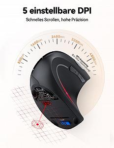 Мышь TechRise Беспроводная Эргономичная Вертикальная 4800 DPI Оптическая Тихая synthetic.ua - Фото 1