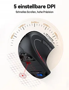 Миша TechRise Бездротова Ергономічна Вертикальна 4800 DPI Оптична Тиха synthetic.ua - Фото 1