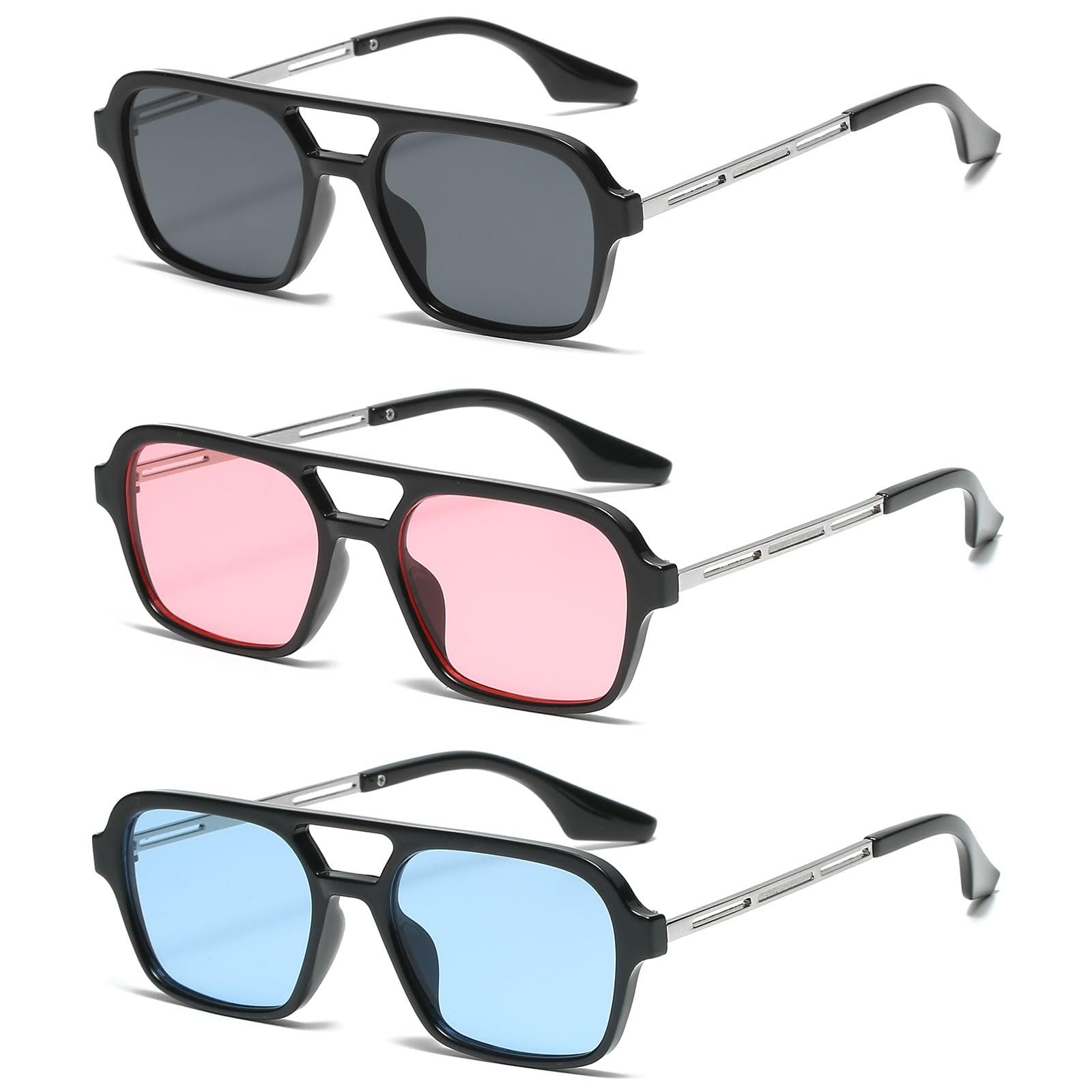 Сонцезахисні окуляри Авіатор LJCZKA Унісекс Ретро 70-х Класичні Плоскі Квадратні Металева оправа, фото №6 Сонцезахисні окуляри Авіатор LJCZKA Унісекс Ретро 70-х Класичні Плоскі Квадратні Металева оправа, фото №6