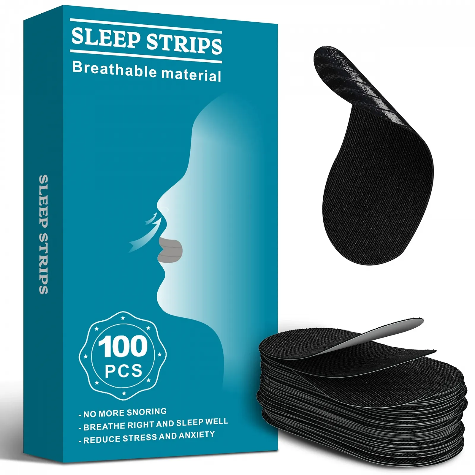 Пластирі для рота, пластирі для рота проти хропіння для ночі (100 штук), стопери, фото №1
