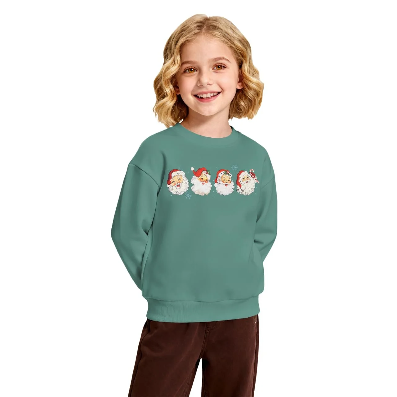 Детский рождественский свитшот для мальчиков и девочек Рождественский джемпер с принтом Санты Праздничная одежда Зимняя детская одежда Хлопковый пуловер с круглым вырезом и длинными рукавами, фото №1 Детский рождественский свитшот для мальчиков и девочек Рождественский джемпер с принтом Санты Праздничная одежда Зимняя детская одежда Хлопковый пуловер с круглым вырезом и длинными рукавами, фото №1