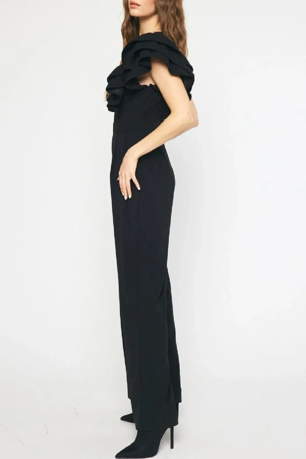 Женский комбинезон MAVI RUFFLE JUMPSUIT Black - L, фото №3 Женский комбинезон MAVI RUFFLE JUMPSUIT Black - L, фото №3
