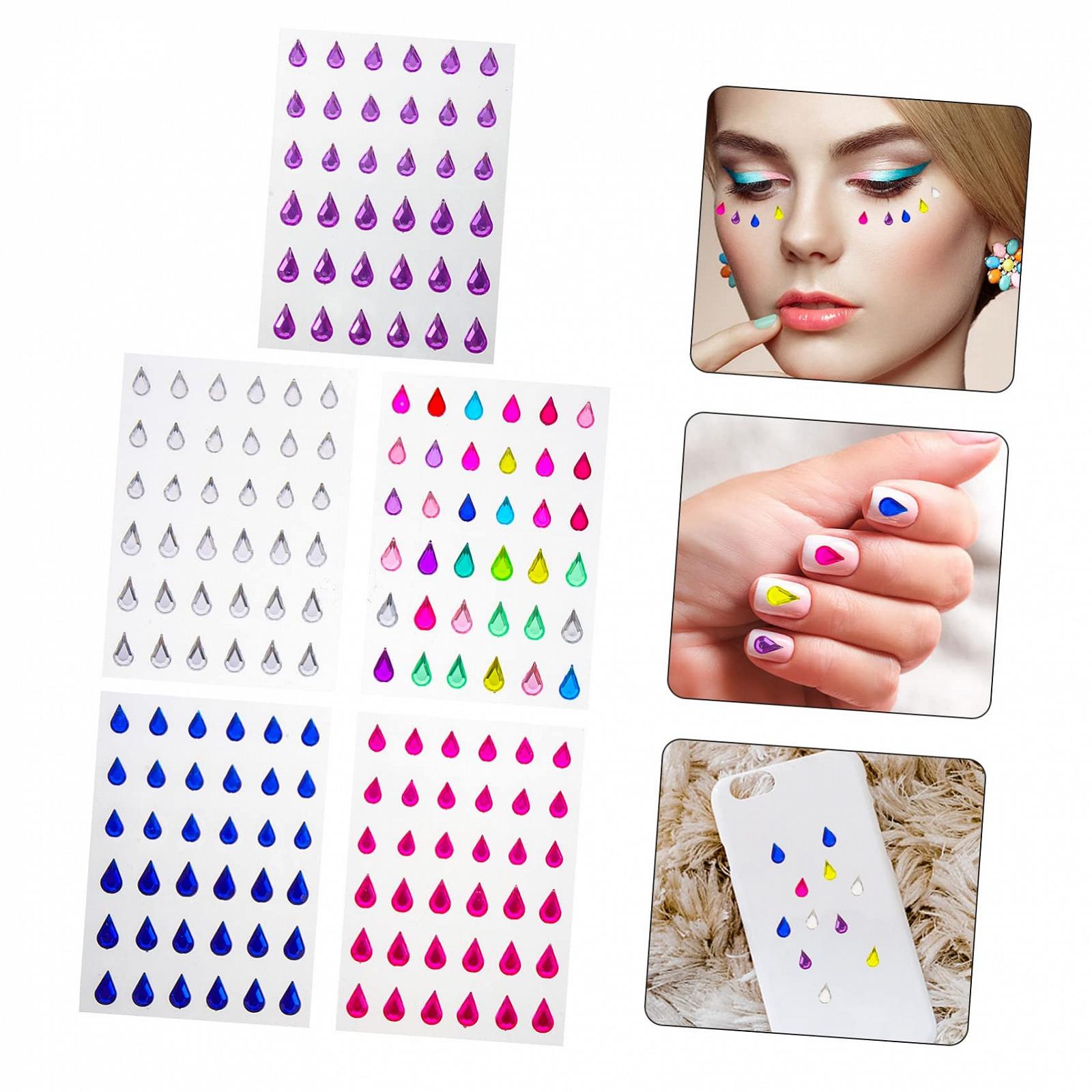 Стразы для макияжа FRCOLOR 5 листов, набор для детского макияжа, разноцветные, фото №8