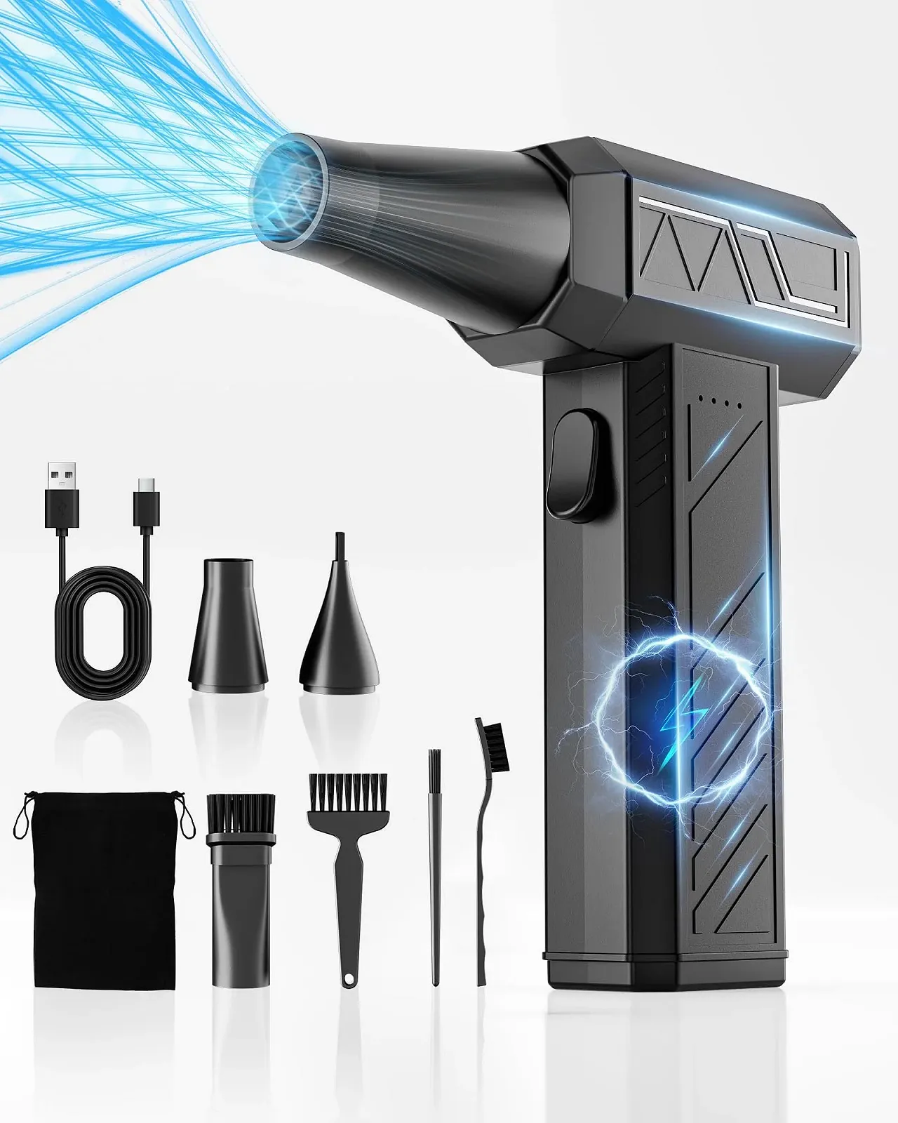 Электрическая воздуходувка FLOWood 180,000 RPM 10000 mAh Универсальная, фото №1 Электрическая воздуходувка FLOWood 180,000 RPM 10000 mAh Универсальная, фото №1