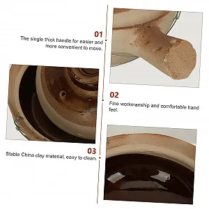 Кастрюля для тушения Mobestech керамическая 0,5 л с ручкой термостойкая synthetic.ua - Фото 1