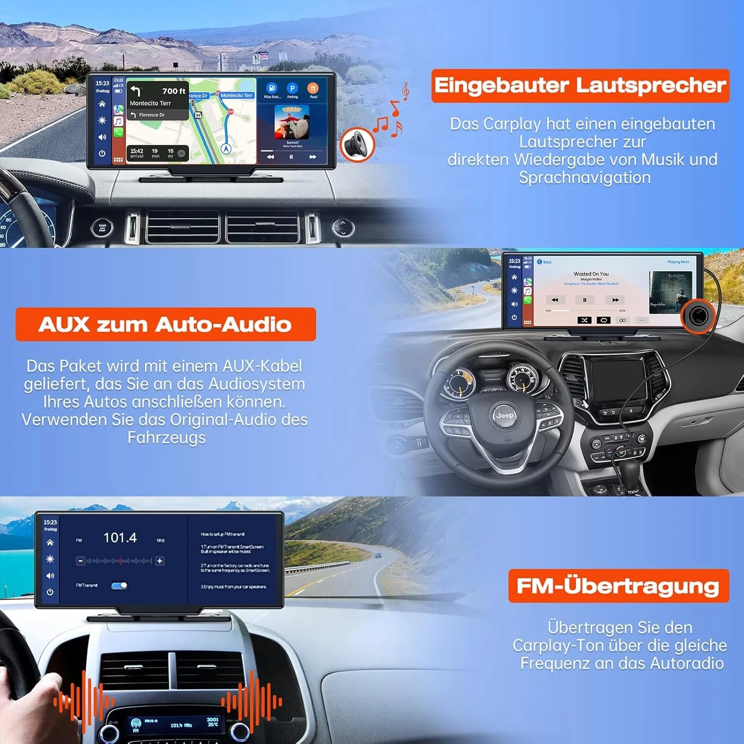 Автомагнітола Lamtto RC06 / 10" / Сенсорна / Apple CarPlay / Android Auto / Bluetooth / GPS / USB / AUX, фото №5