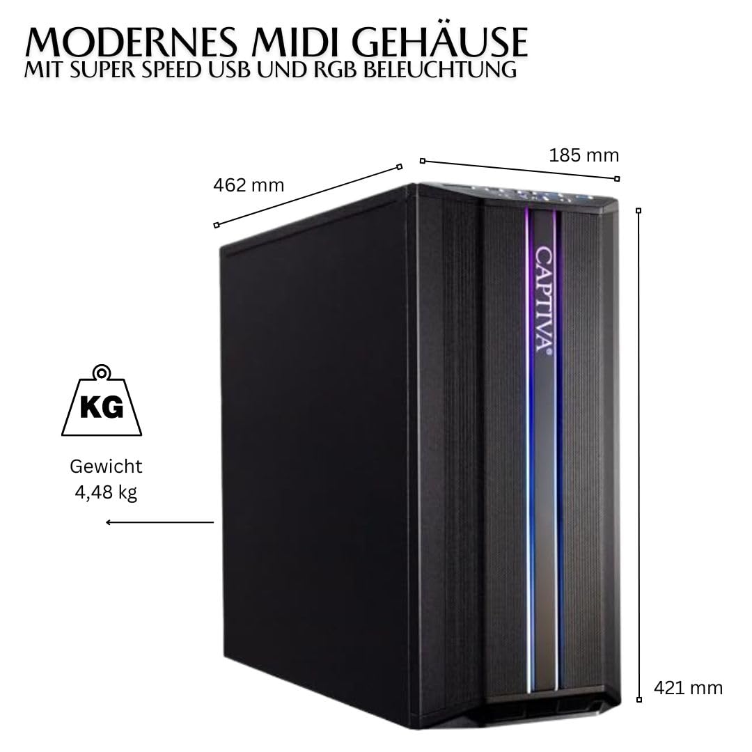 ПК Captiva Advanced Gaming R68-872 AMD R5 5500 A520M 16GB DDR4 RAM GeForce RTX 3050 8GB 1TB M.2 SSD Windows 11 Home, фото №2