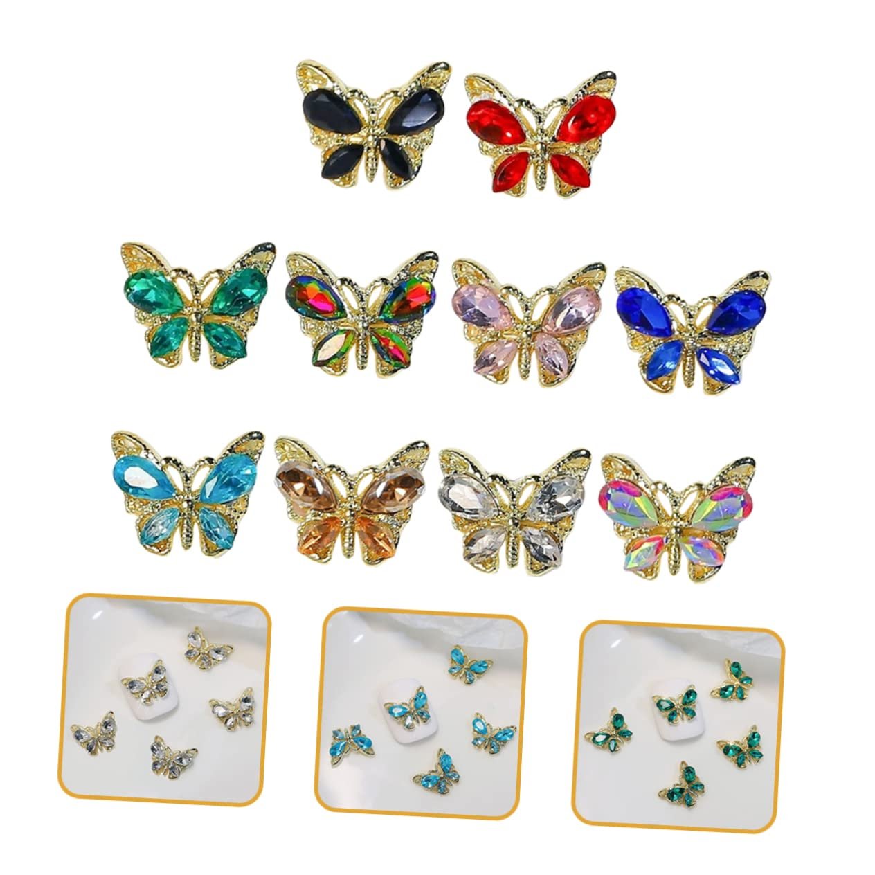 Блискуча метелик Підвіска для нігтів Аксесуари, фото №7