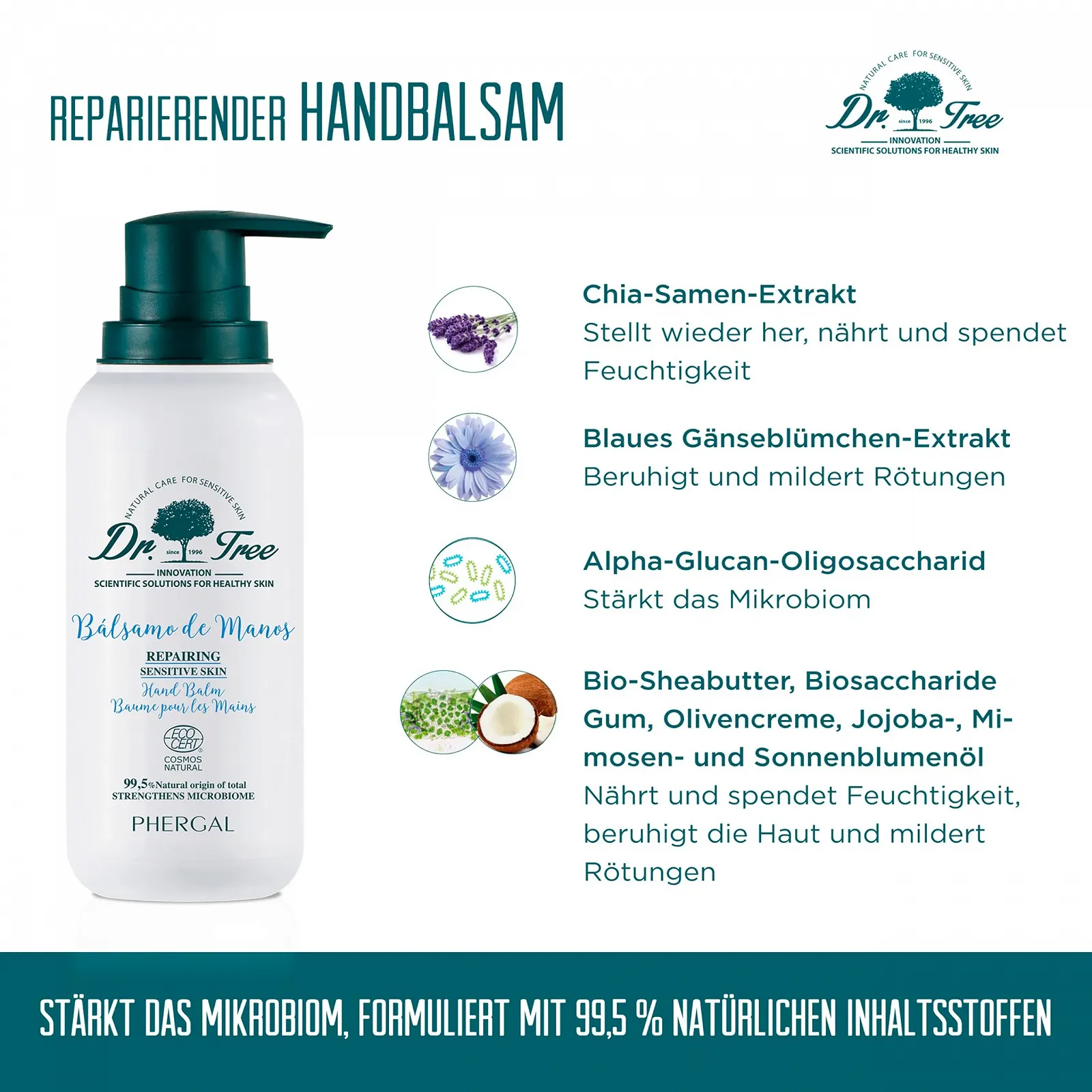 Бальзам Dr. Tree Восстанавливающий Питает и интенсивно увлажняет Чувствительную кожу Восстанавливает и защищает 99.5% натуральных ингредиентов 200 мл, фото №3 Бальзам Dr. Tree Восстанавливающий Питает и интенсивно увлажняет Чувствительную кожу Восстанавливает и защищает 99.5% натуральных ингредиентов 200 мл, фото №3