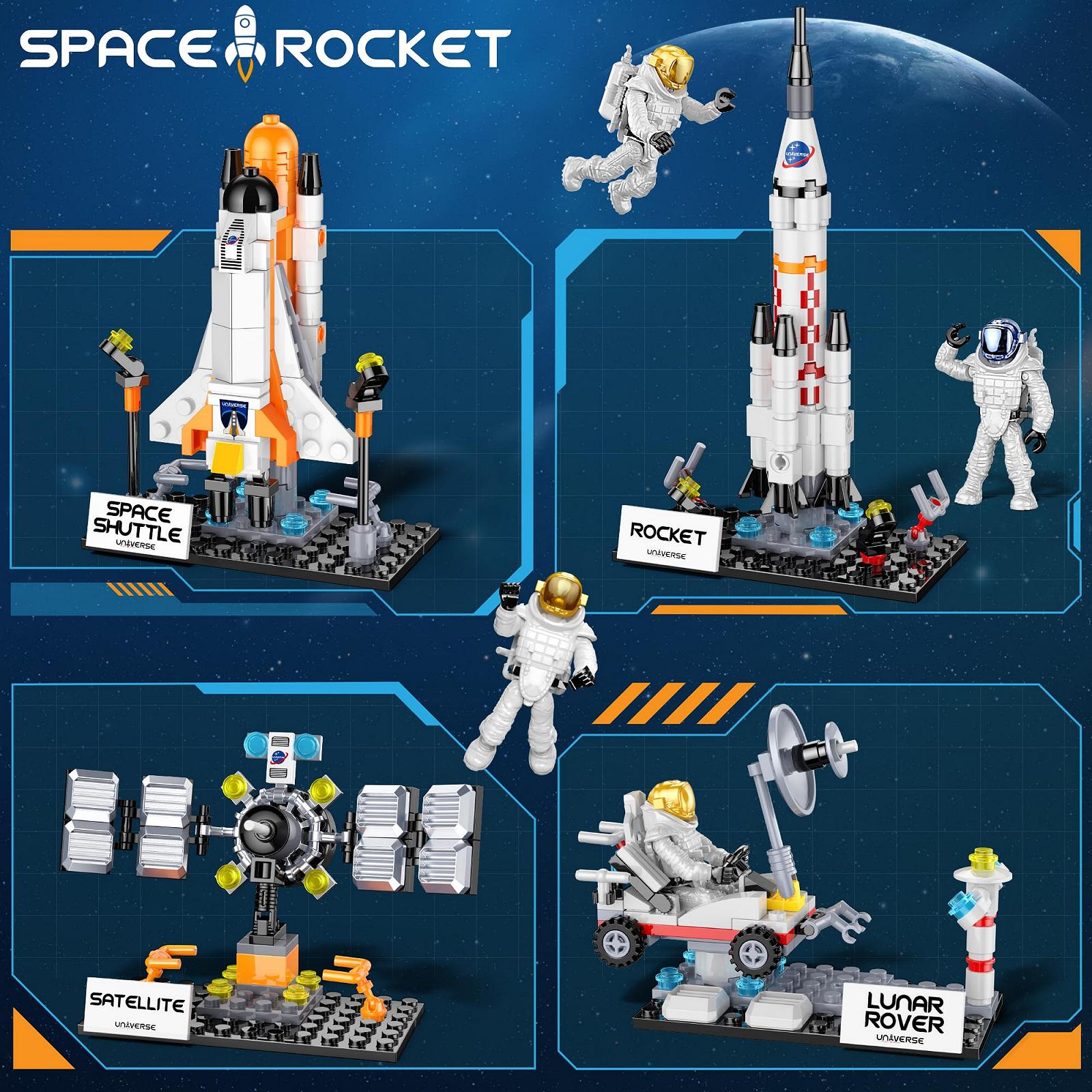 Конструктор Space Shuttle 8-in-1, 415 деталей, ракетный набор, городская космическая станция, Марсианская экспедиция с контрольно-башней и фигурками астронавтов, фото №5