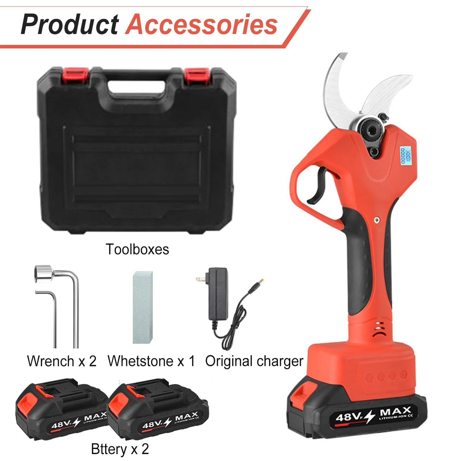 Електричний секатор SK5 Леза 30 мм 21 V Акумуляторний з 2 акумуляторами 2Ah, фото №4