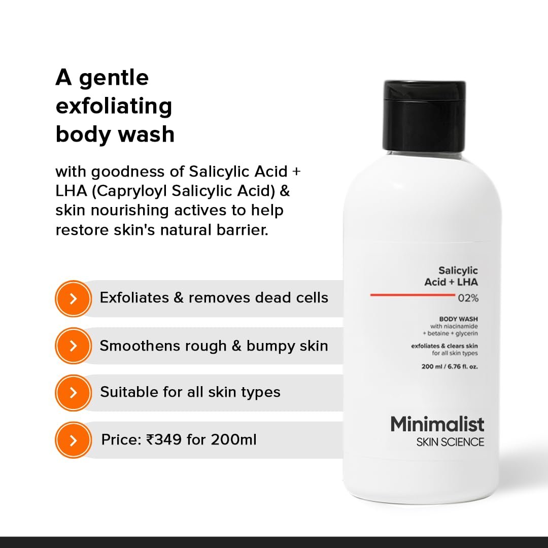Гель для вмивання тіла Minimalist Salicylic Acid + LHA 02%, фото №2 Гель для вмивання тіла Minimalist Salicylic Acid + LHA 02%, фото №2