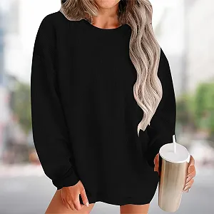 Женский Свитшот Большого Размера Свободный Длинный Рукав Модный Принтованный Осенне-Зимний Мягкая Ткань Удобный Тканевый Свитшот с Воротником для Женщин synthetic.ua - Фото 1