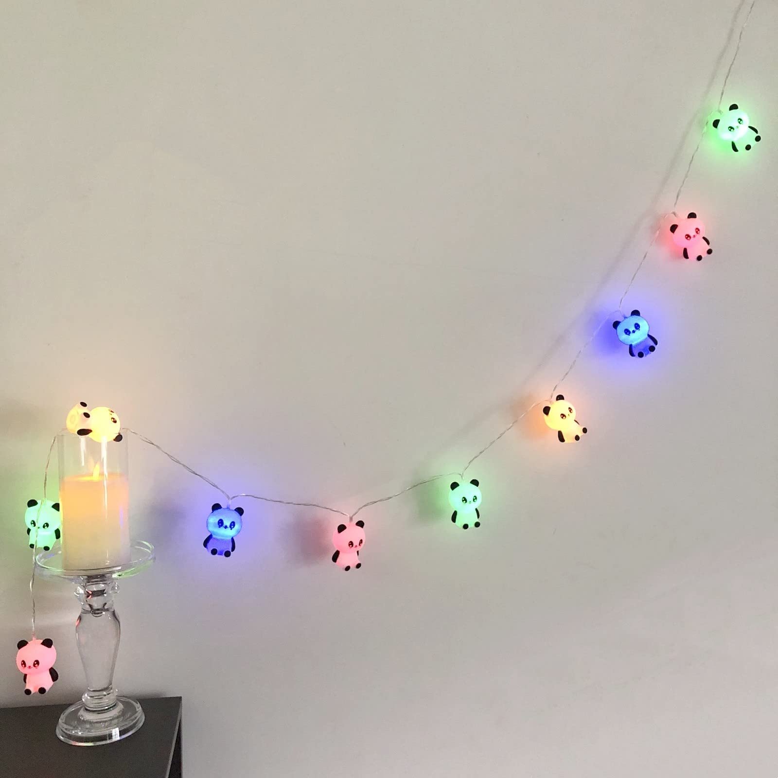 Гирлянда Riaxuebiy Фея, 10 LED, 1,65 м, Панда, разноцветный, фото №6