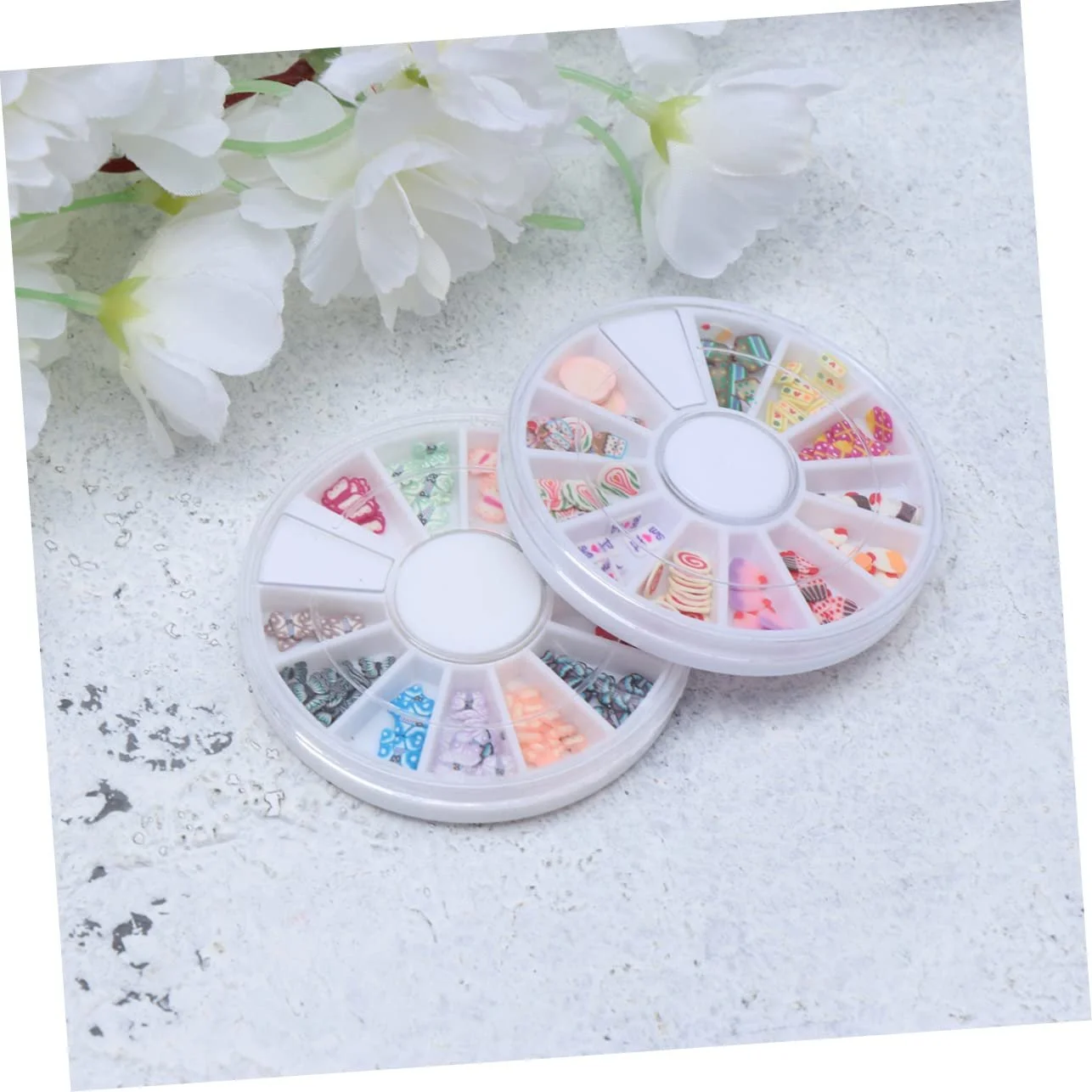 Украшения для ногтей FRCOLOR Глина Мягкие фруктовые и цветочные формы для креативного дизайна ногтей Самоклеящиеся для дома и профессионалов для дизайна ногтей и педикюра, фото №2