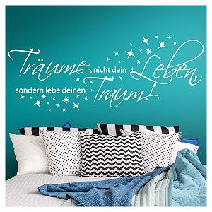 Наклейка на стіну Grandora W5374 Träume Nicht Dein Leben 76 x 29 см Чорний - Фото 1