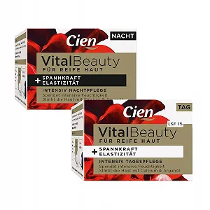 Набір кремів для обличчя Cien Vital Beauty денний та нічний з аргановою олією 2 x 50 мл (100 мл) - Фото 1