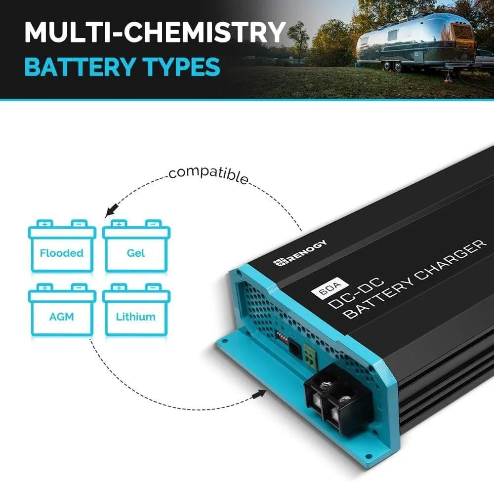 Зарядное устройство для Renogy 12V 60A DC-DC для аккумуляторов Черный, фото №3