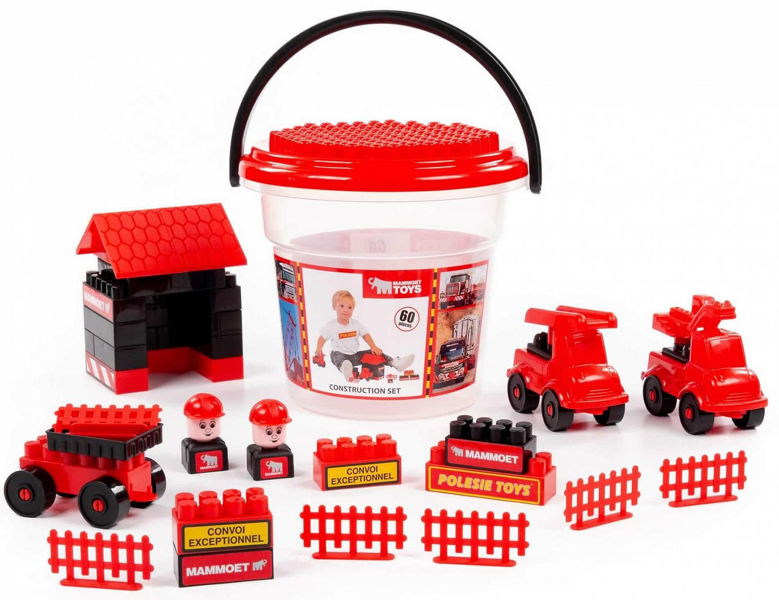 Конструктор Polesie MAMMOET Набір 60 шт з аксесуарами для дітей у відрі, фото №1