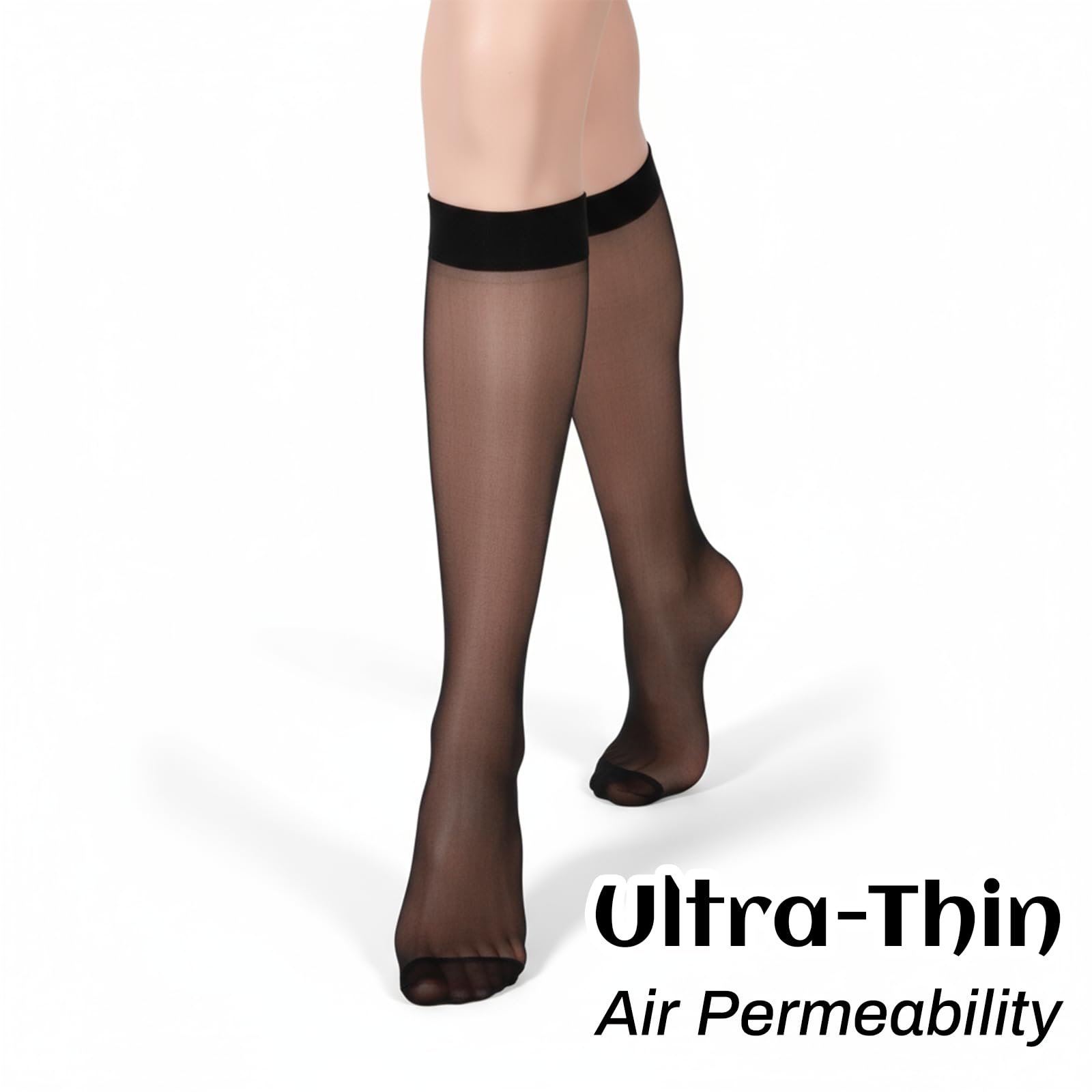 Шкарпетки до колін Нейлонові Прозорі 20D, 6 пар, фото №5