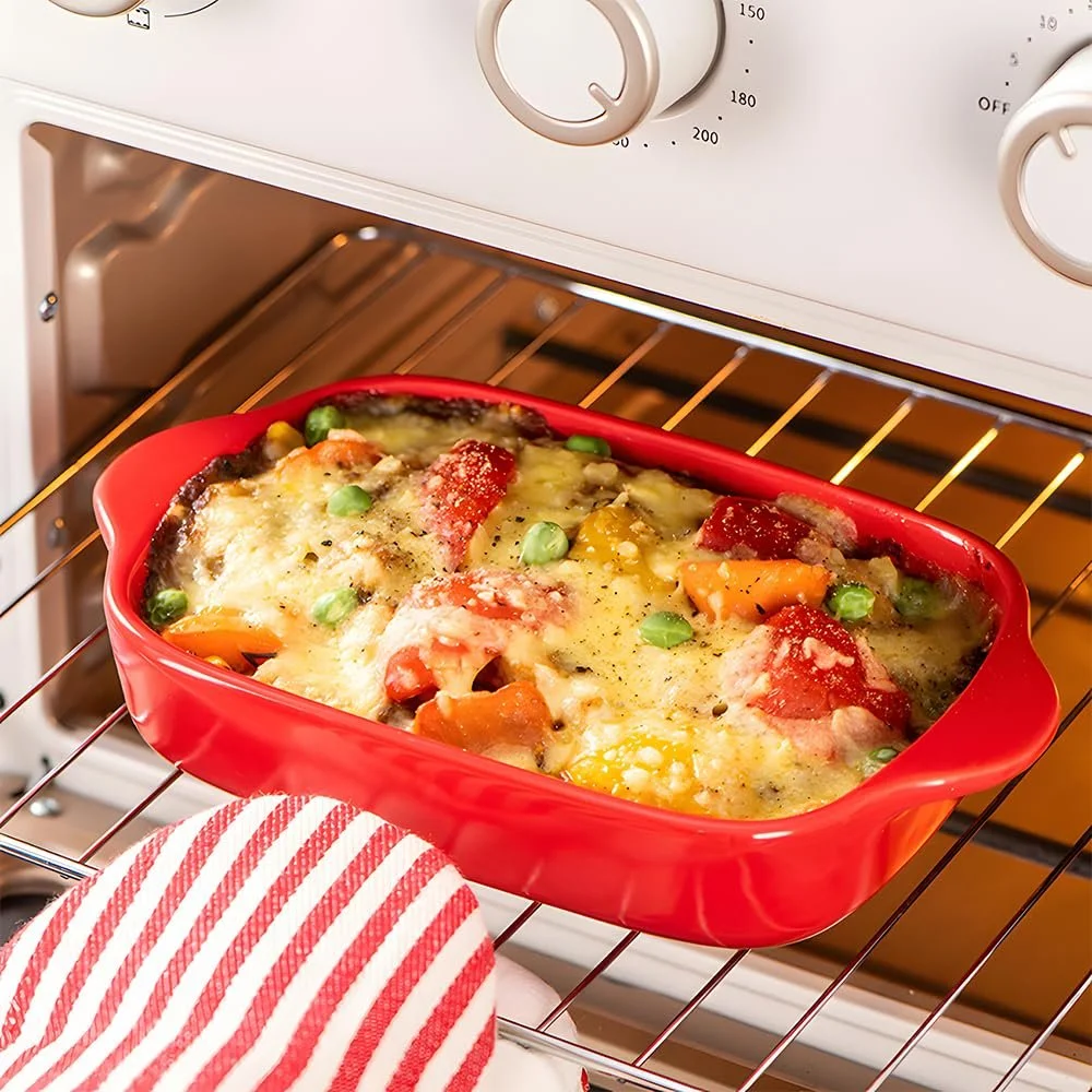 Форми для запікання лазаньї керамічні прямокутні з ручками 2 шт 9 x 5 дюймів, фото №2