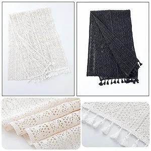 Ранер для столу Macrame Crochet Lace з китицями Прямокутний ціна на synthetic.ua - Фото 1 Ранер для столу Macrame Crochet Lace з китицями Прямокутний synthetic.ua - Фото 1