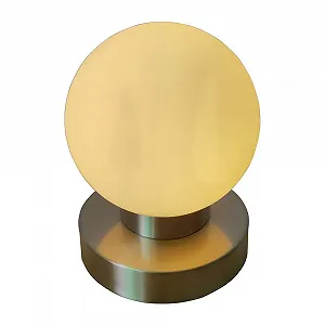 Настільна лампа Milo Скляна Нікель Опалове скло E14 В 15 см Д 11 см Біла (Сферична форма) - Фото 1