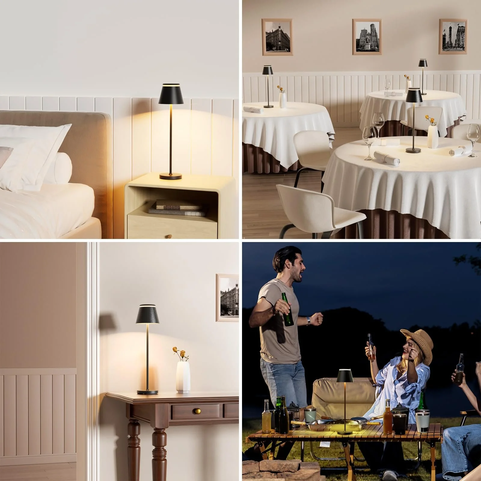 Настільна лампа Neoglint LED Акумуляторна Сенсорна Димер USB Type C IP54 Чорна, фото №8