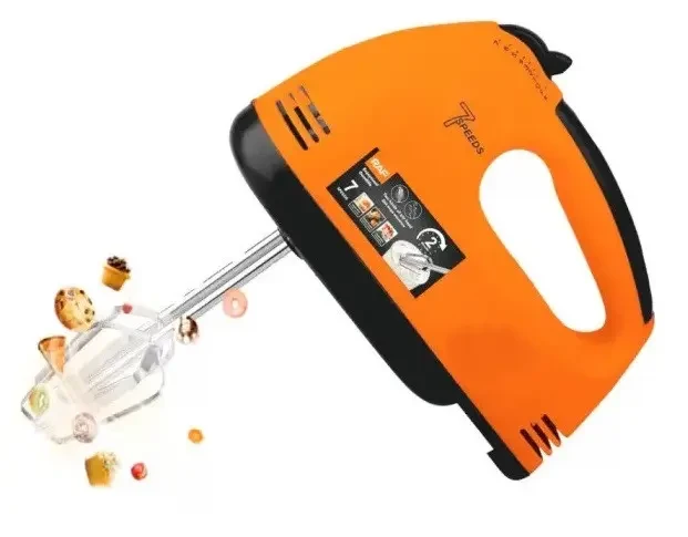 Миксер 7 скоростей 260 Вт 2 венчика крюка для теста DOMOTEC R6633O, фото №3 Миксер 7 скоростей 260 Вт 2 венчика крюка для теста DOMOTEC R6633O, фото №3