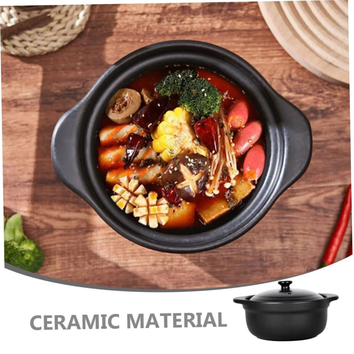 Кастрюля керамическая SOLUSTRE с двойными ручками, фото №3 Кастрюля керамическая SOLUSTRE с двойными ручками, фото №3