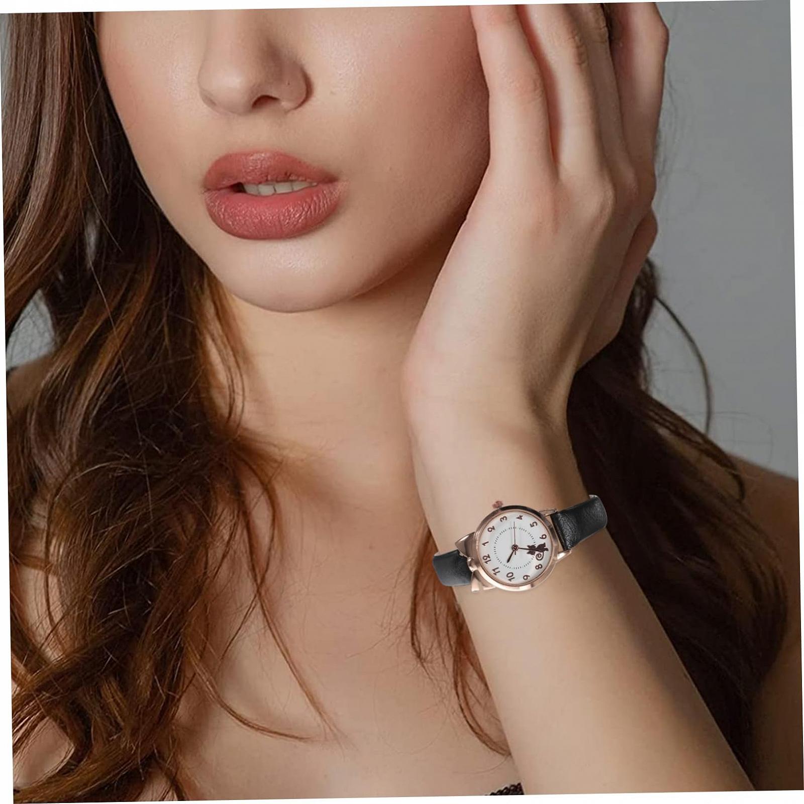 Годинник жіночий LIFKOME Кішка Чорний, фото №9