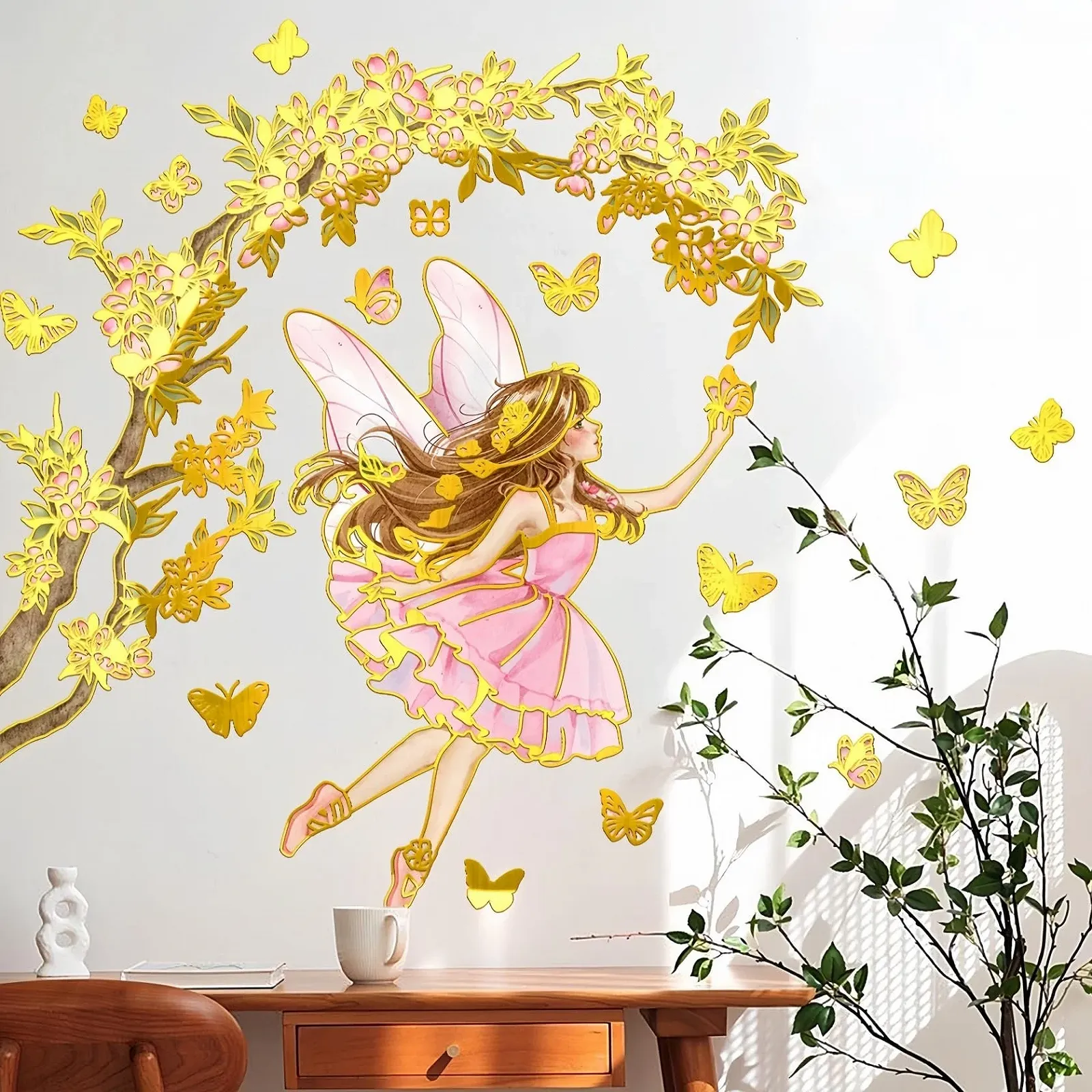 Наклейки на стіну Lekabee Golden Flower Fairy Style_B, фото №3