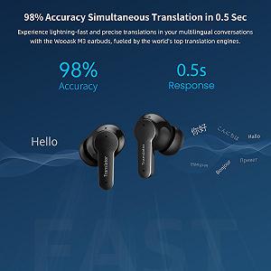 Офлайн Переводчик Наушники M3 Черный Мгновенный synthetic.ua - Фото 1