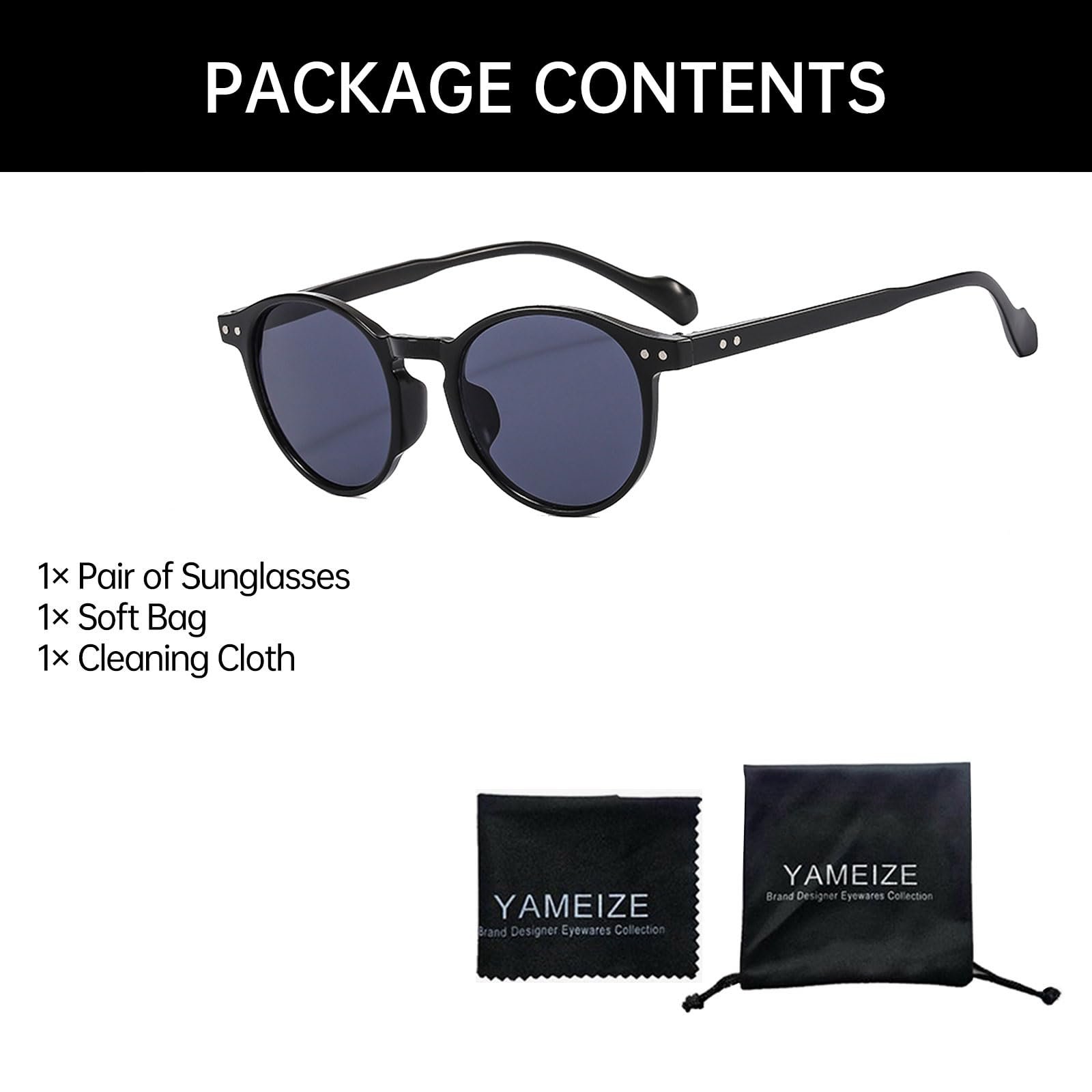 Сонцезахисні окуляри YAMEIZE Круглі Ретро Класичні Вінтажні Маленькі Круглі Чоловічі, фото №5