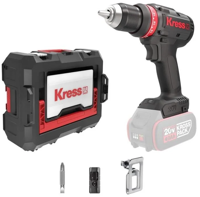 Акумуляторна дриль-шуруповерт Kress KUA72.91 / 20V / 65 Нм / Безщітковий / Чорна, фото №1