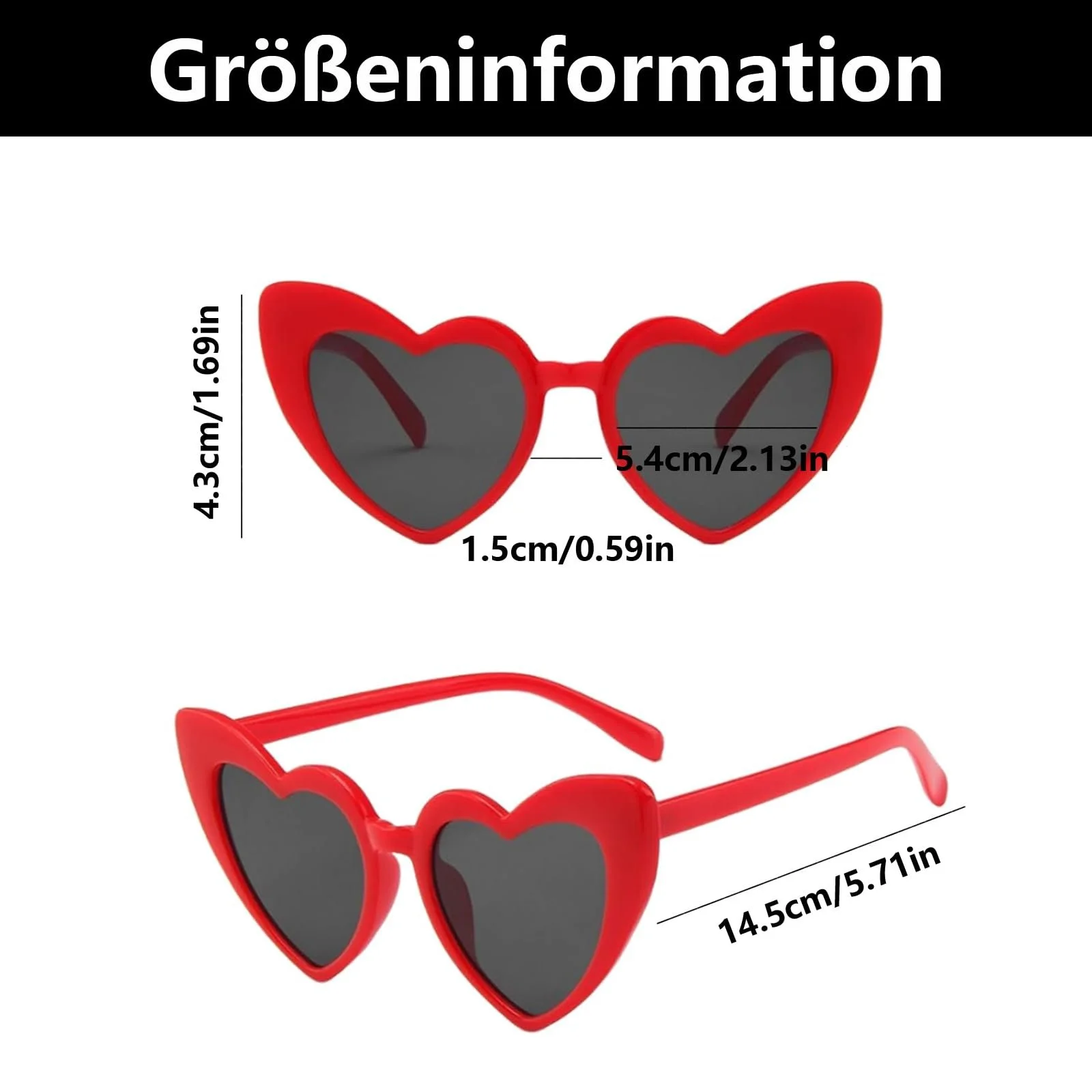Сонцезахисні окуляри Серце YUGUOLAN Червоний, фото №2 Сонцезахисні окуляри Серце YUGUOLAN Червоний, фото №2