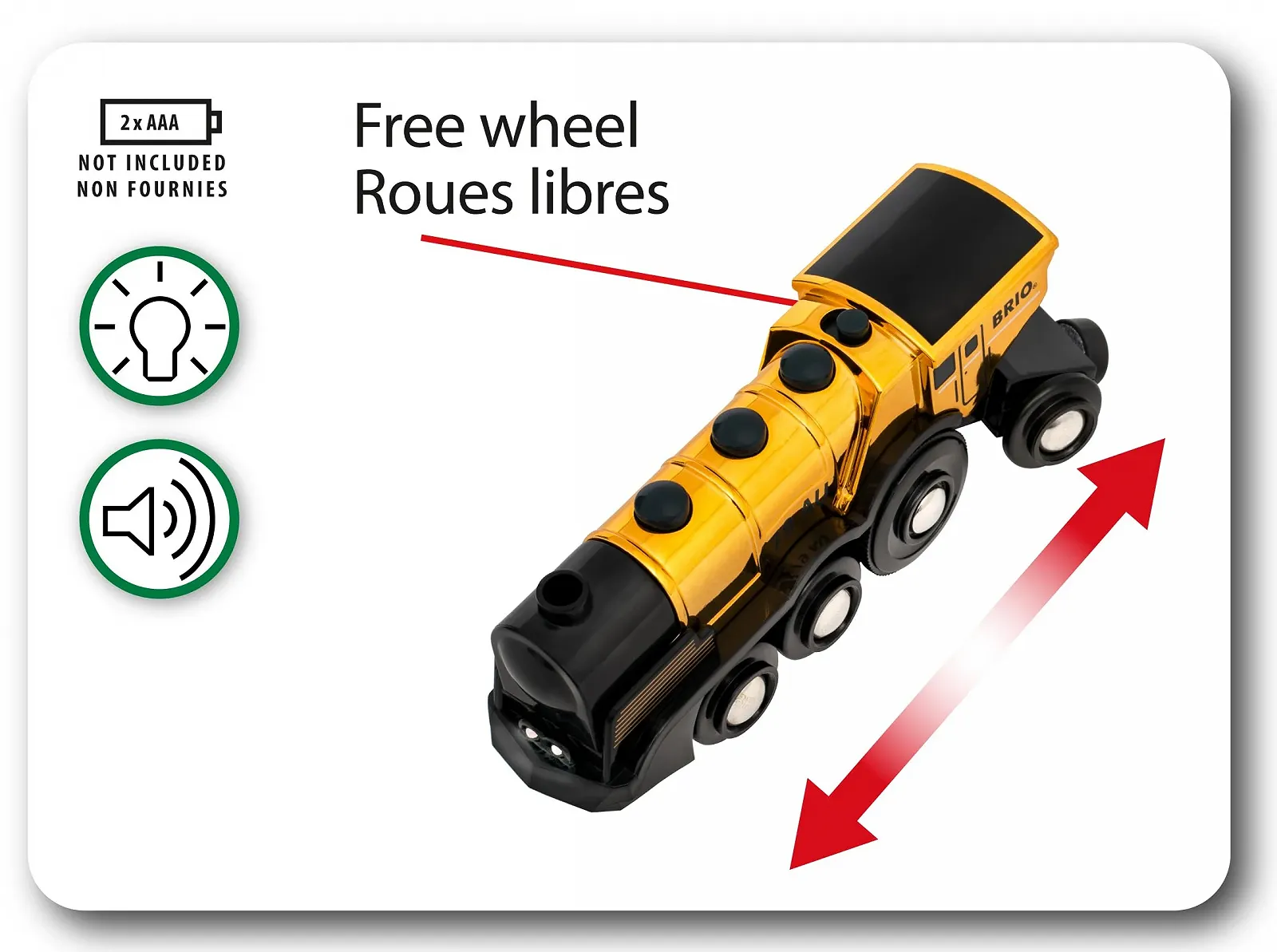 Потяг з підсвіткою BRIO World 33630 Golden Battery, фото №4