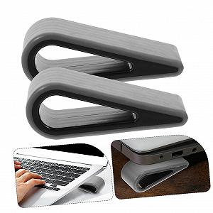 Підставка для ноутбука Homoyoyo, 2 шт., клиноподібна конструкція, нековзний силікон, покращена вентиляція synthetic.ua - Фото 1