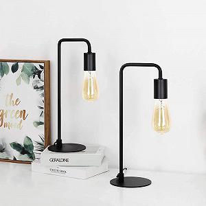 Настільна лампа HAITRAL Set of 2 E27 Black synthetic.ua - Фото 1